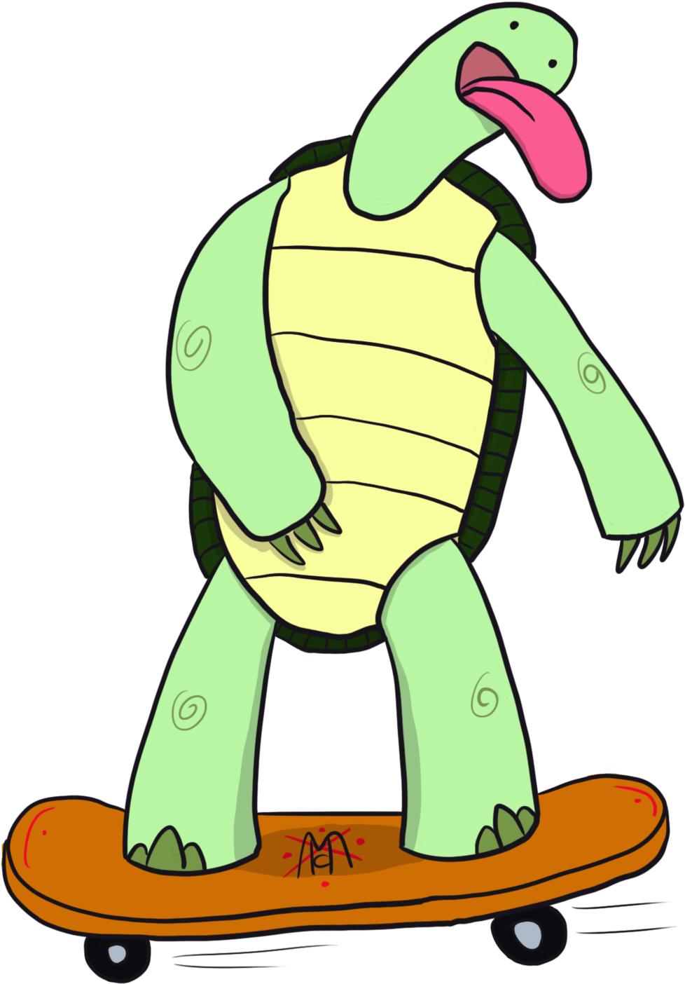 Pin Kb Png Turtle Shell Outline - Turtle On A Skateboard Cartoon (1024x1562)