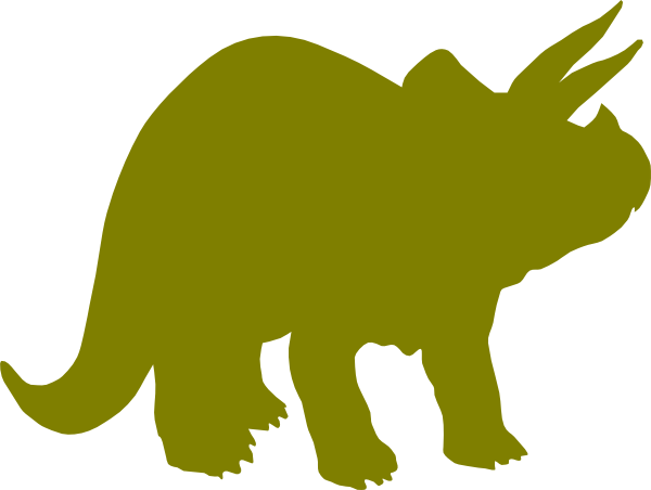 Clip Art - Triceratops Silhouette (600x452)