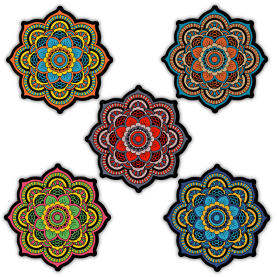 Sacred Geometry Mandala Bumper Sticker Combo - Christmas Day (400x400)