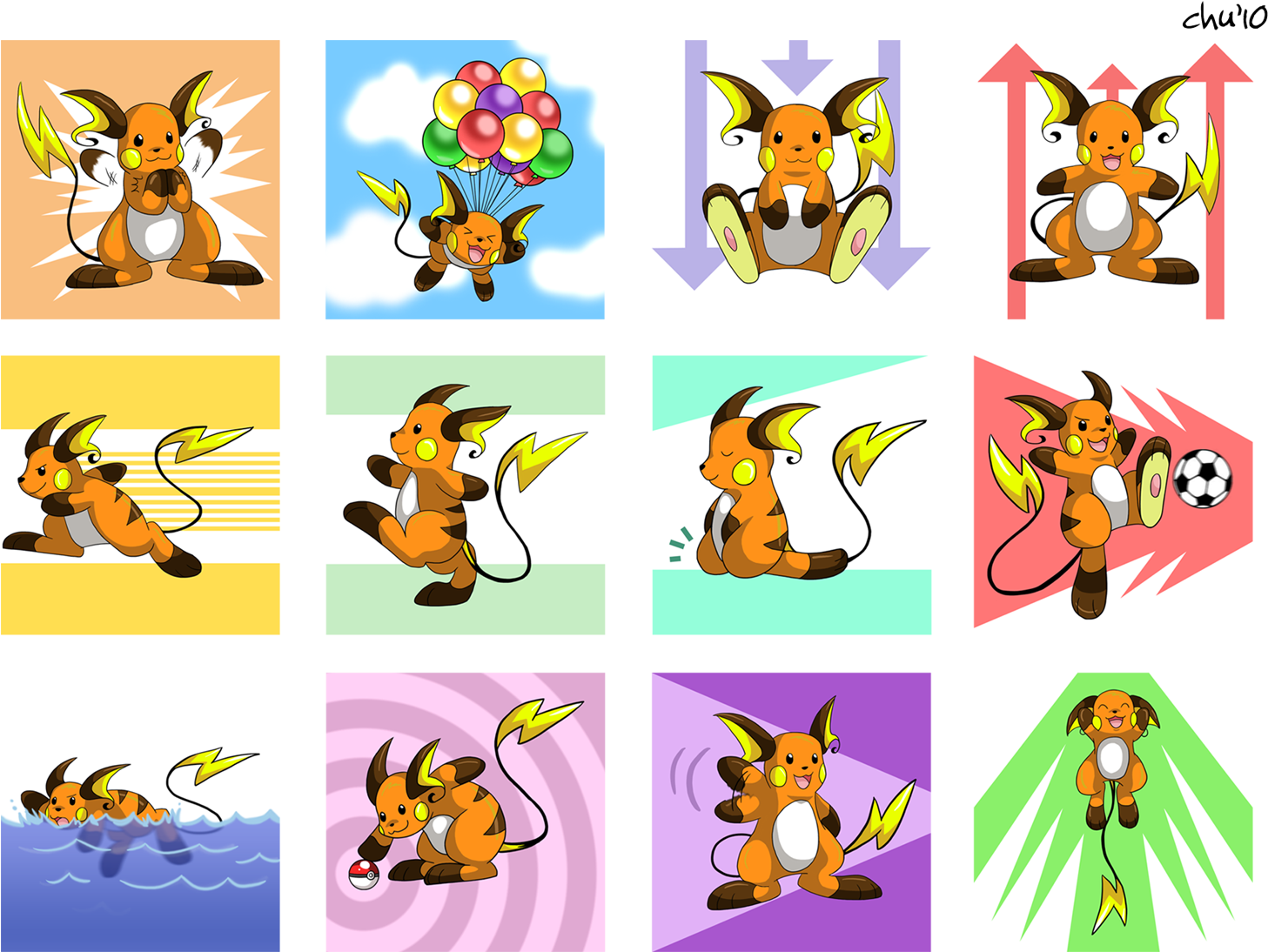 12 Verbs With Raichu By Raizy - Raichu (1500x1128)