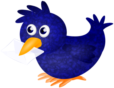 Heyecan Kuş Gagasında Bir Mektup Taşıyan Görüntüsünü - Burung Dara Biru Vektor (500x383)