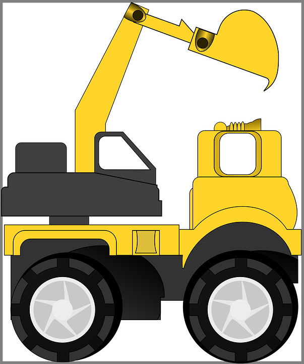 Set Of A Building Machines Clip Art Vector - Caminhão De Construção Png (603x720)