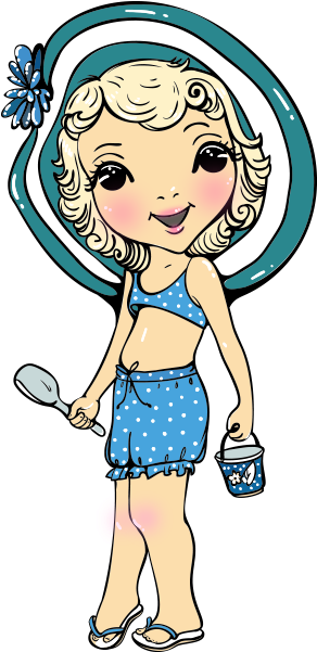 Clipart Elinde Kuş Tutan Kız Çocuğu - Barrel (450x600)
