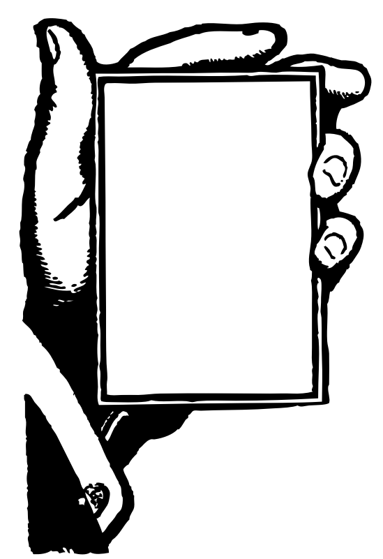 Hand Holding Blank Card - Clip Art (800x800)