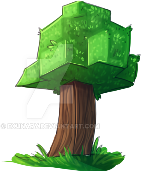 Drawn Minecraft Cartoon - Minecraft Tree Png (800x600)