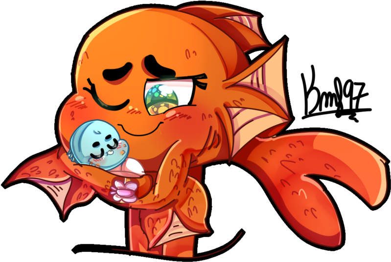 Baby Owen With His Mommy Fish By Karsismf97 - Gumball X Darwin Mpreg (1024x624)