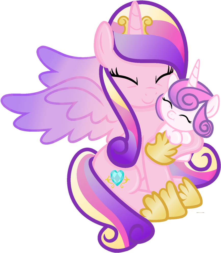 Little903, Baby, Baby Pony, Eyes Closed, Holding A - Mlp Cadence And Flurry Heart (1058x1024)