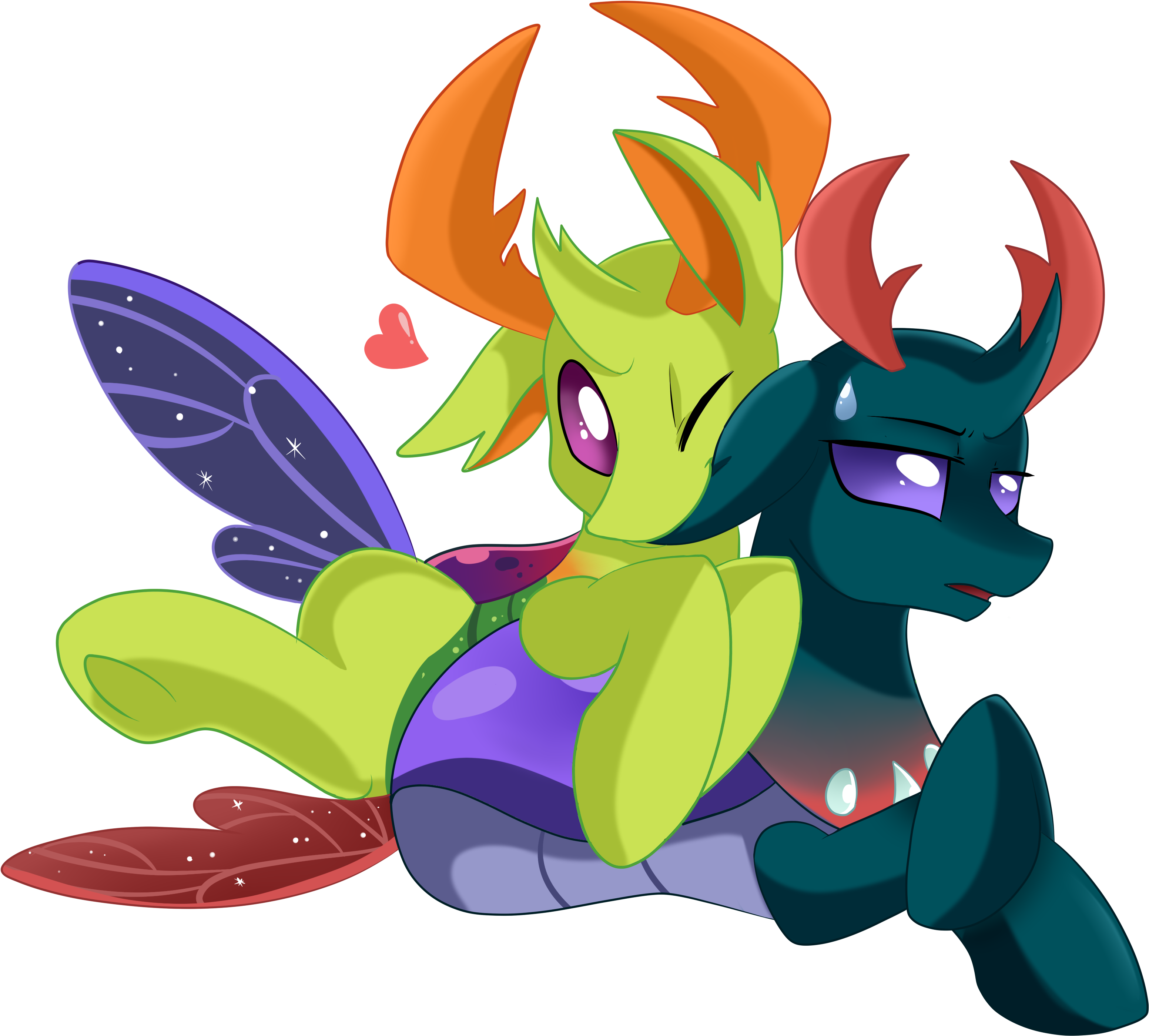Pridark, Brotherly Love, Brothers, Changedling, Changedling - Mlp Pharynx And Thorax Fanart (4094x2975)