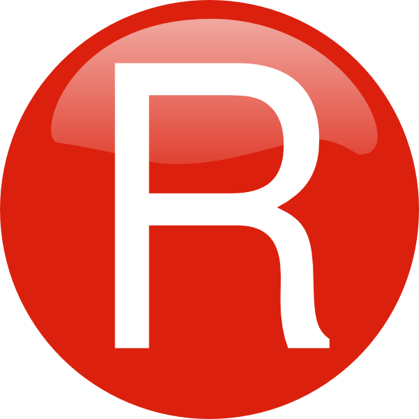 Red R Text Button Svg Clip Arts 600 X 600 Px - Logo R In Red Circle (600x600)