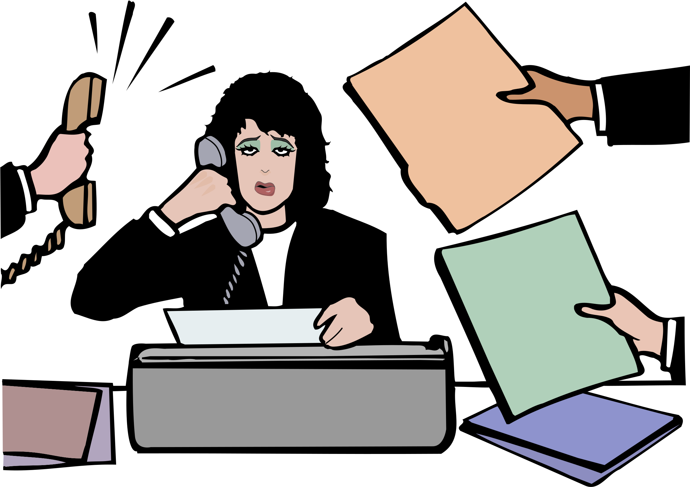 Clipart - Black And White Cliparts Of Jobs (2400x1755)