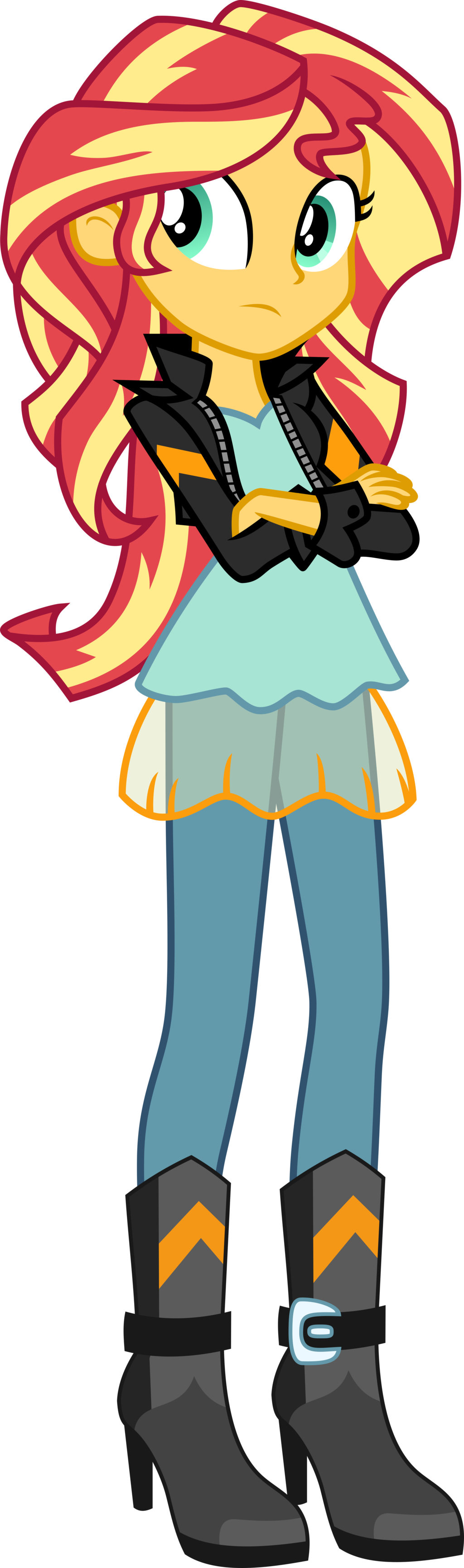 Sunset Shimmer Arms Folded By Uponia Sunset Shimmer - Cartoon (1024x3460)