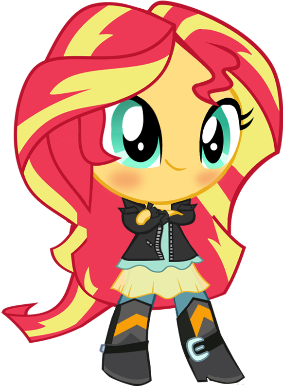 Multilazyazz23, Chibi, Crossed Arms, Cute, Equestria - Sunset Shimmer (600x800)