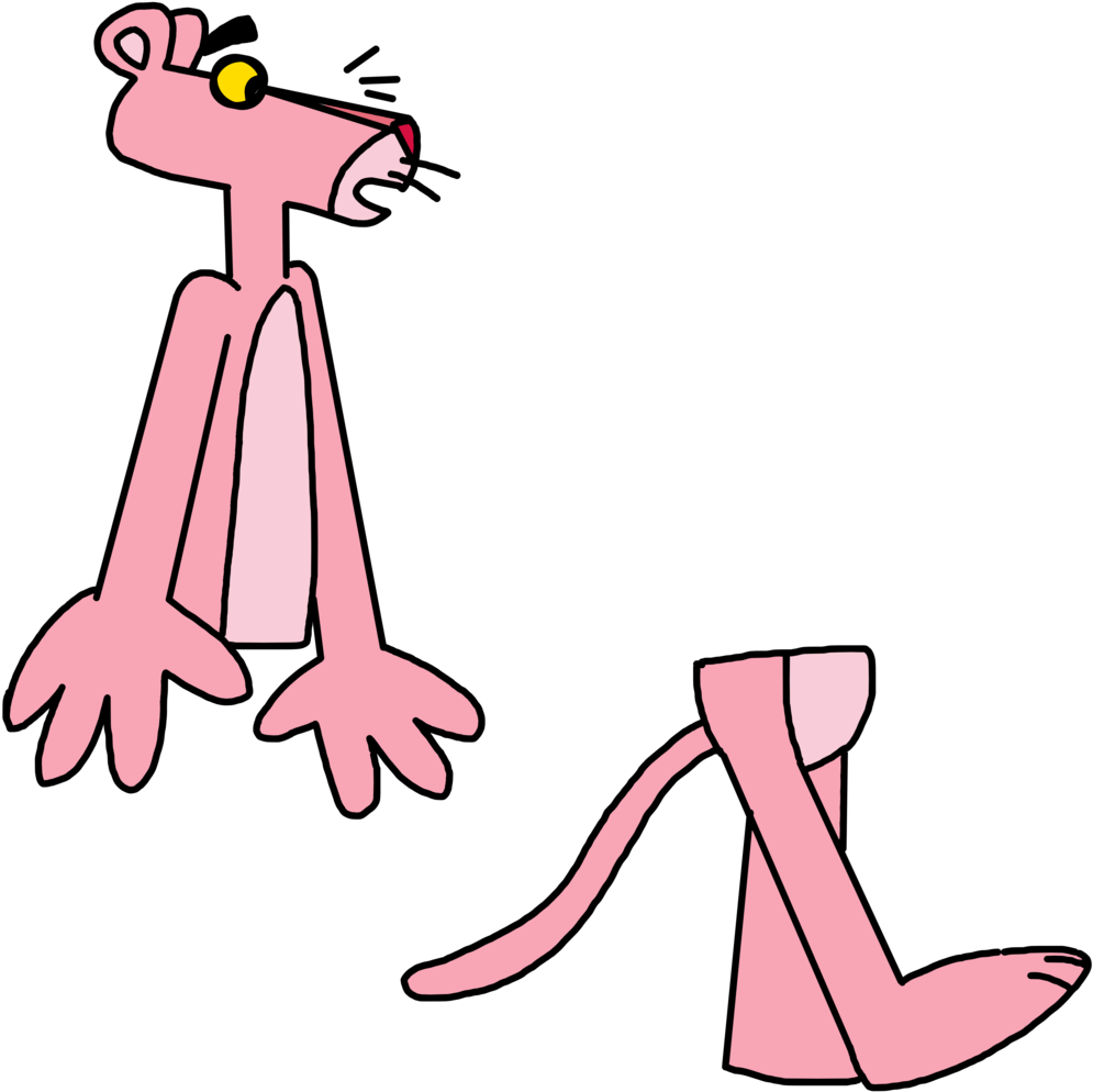 Marcospower1996 Pink Panther Sawed In Half By Marcospower1996 - Body Cut In Half Cartoon (1024x1024)
