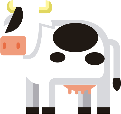 Cute Cartoon Cow Isolated On White Background - Drawing (550x550)