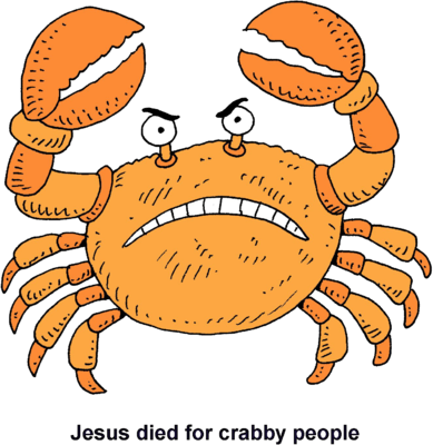 Crab Clipart Sick - Crabby Crab Clipart (389x400)
