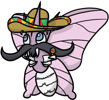 Venomoth @ Leftovers Trait - Cartoon (400x351)