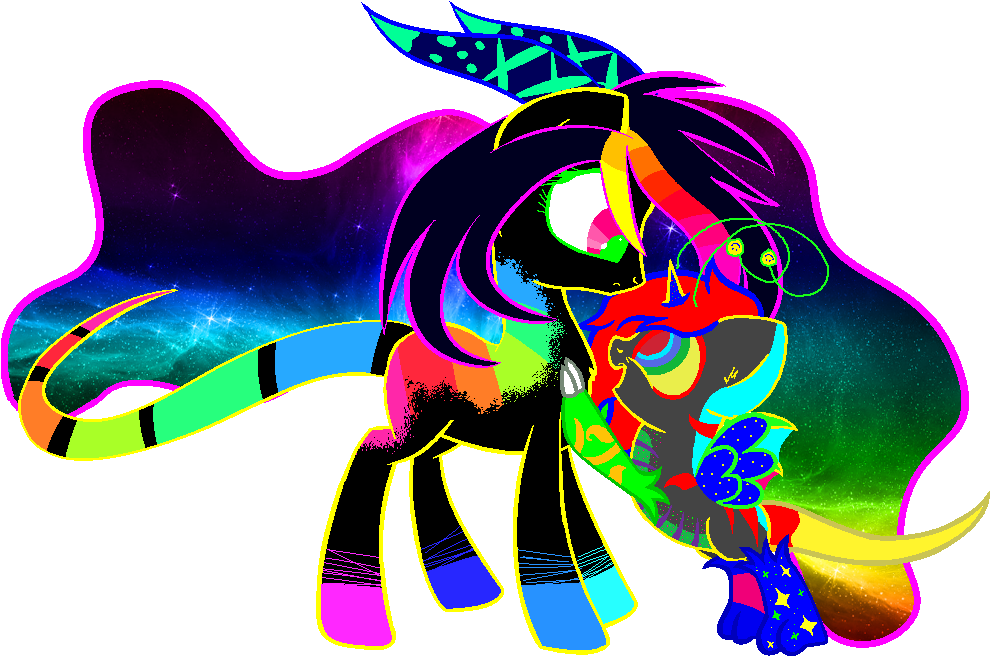 Neon Nebula And Distraction By Axalona - Graphic Design (1000x660)