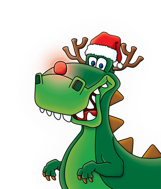 With Christmasaurus Rex - Santa Claus Parade (352x400)