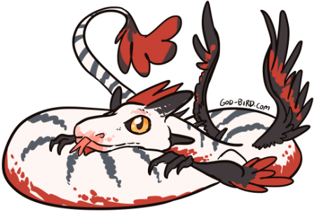 Godbirdart 15 2 I Hate Drawing Humans Here's A Dragon - Drawing (500x349)
