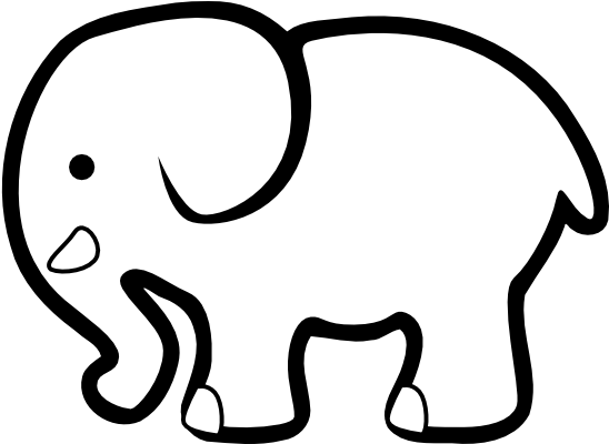 Cute Elephant Silhouette Clip Art - Clip Art (600x399)