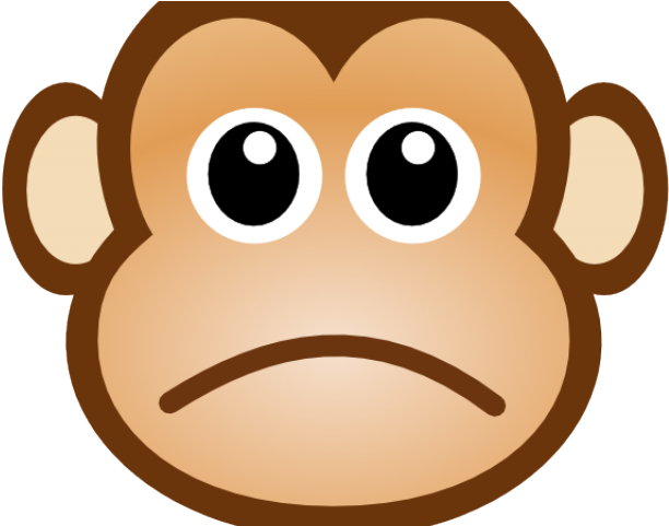 Sad Monkey Cliparts - Cute Monkey Cartoon Face (640x480)