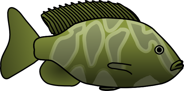 Green Fish Clip Art At Clker - Green Fish Clipart (600x297)