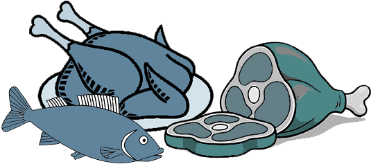 Meat - Clip Art Chicken Leg (537x258)