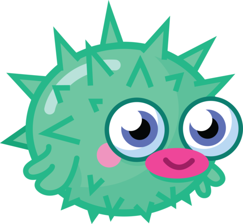Pufferfish Clipart Green Fish - Moshi Monsters Moshlings Blurp (500x462)