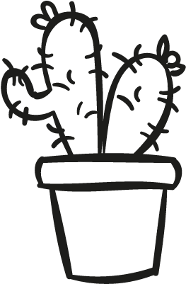 Two Cactus In A Pot Vector - Icon (400x400)