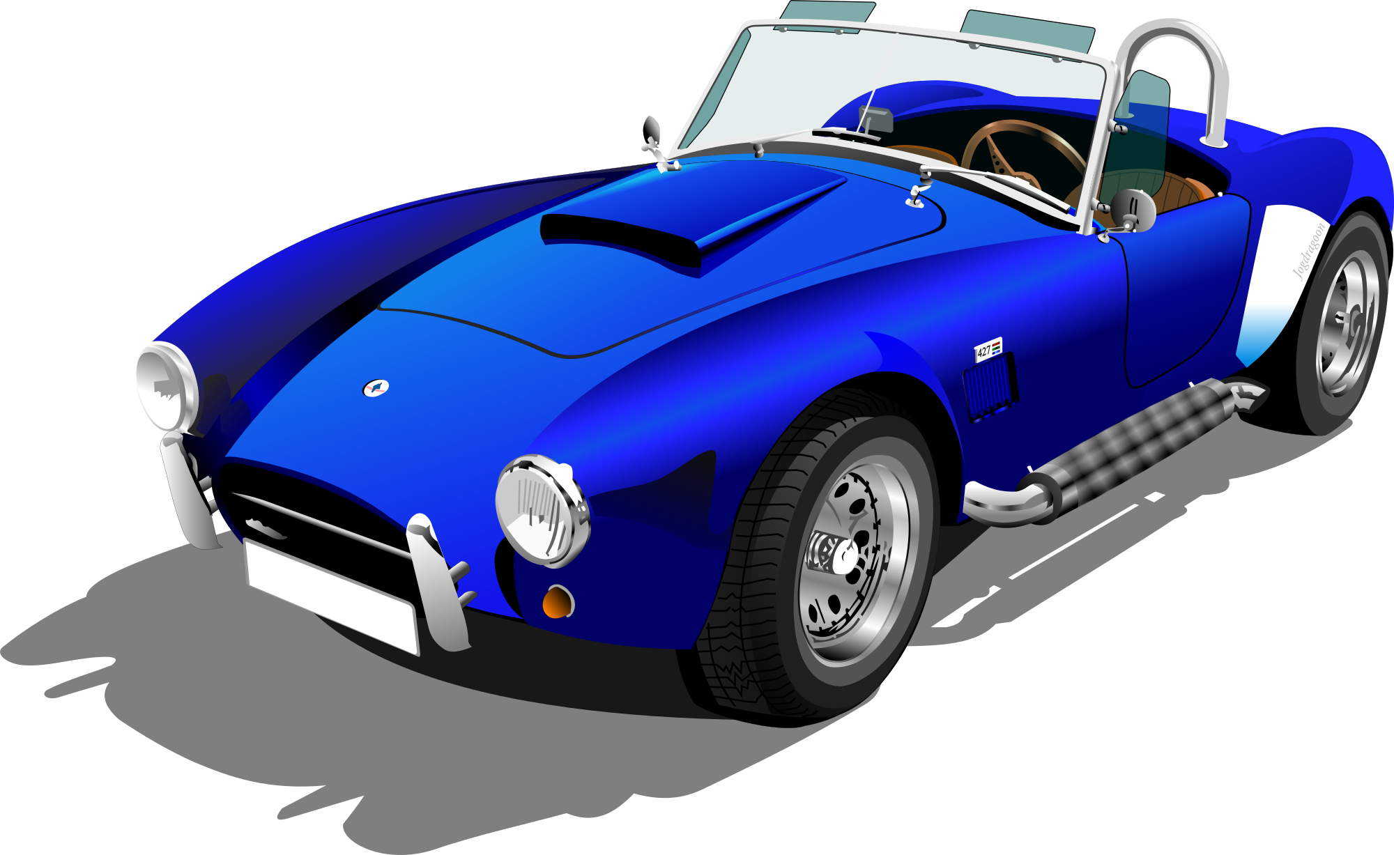 Shelby Cobra Vector Png Clipart - Clip Art Sports Car (2000x1227)