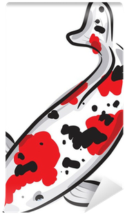 Red And Black Spotted Carp Koi Wall Mural • Pixers® - Taisho Sanshoku (400x400)