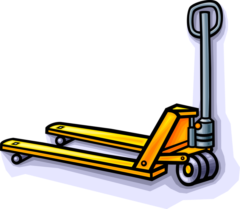 Vector Illustration Of Hydraulic Hand Jigger Forklift - Car (806x700)