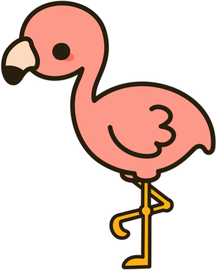 Redbubble Sticker Pack Messages Sticker-2 - Cute Flamingo (408x408)
