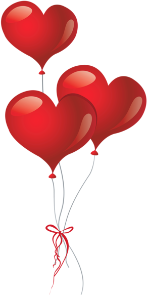Valentine's Day Clipart Heart Shaped Balloon - Valentine Day Balloons Gif (310x600)