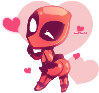Valentine Deadpool By Kotonyan - Happy Valentines Day Like Deadpool (400x408)