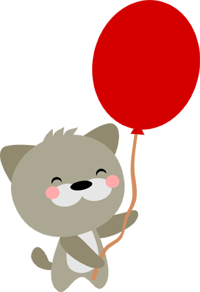 Kitty Balloon - Cartoon (291x425)