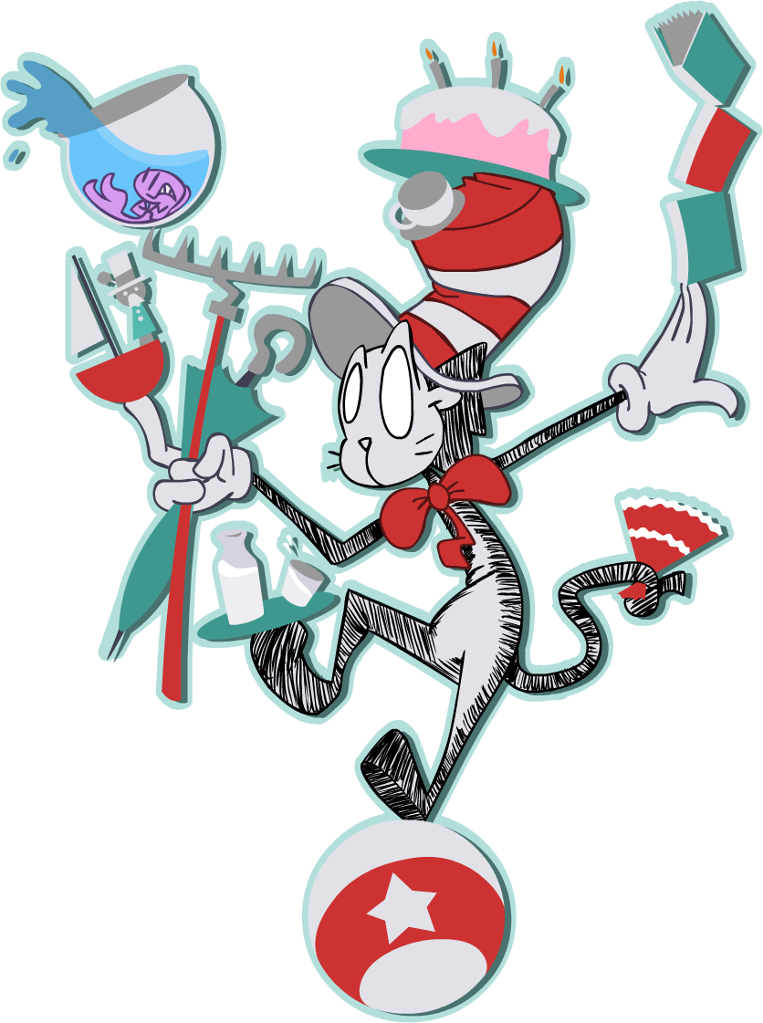 Cat In The Hat By Hoodboy33 - Cartoon (836x1121)