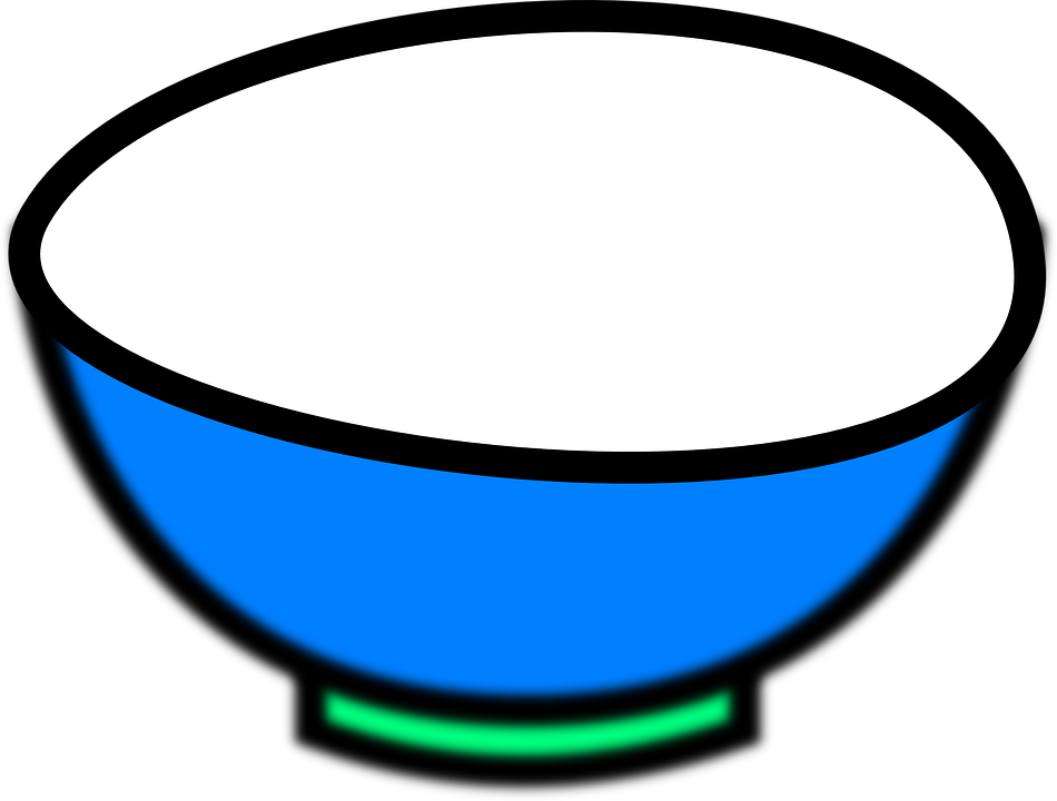 Bowl, Blue, Soup, Dish, Green - Clip Art Bowl (950x720)