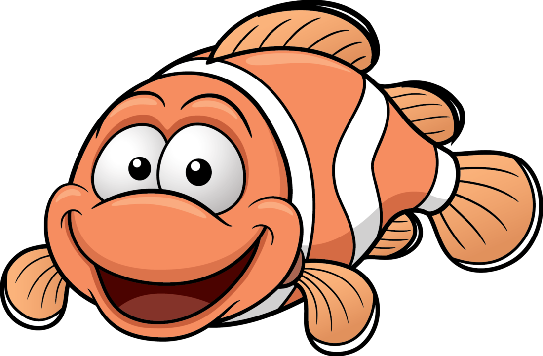 Unassisted Climb Out Of The Pool - Clown Fish In Cartoon (1100x721)