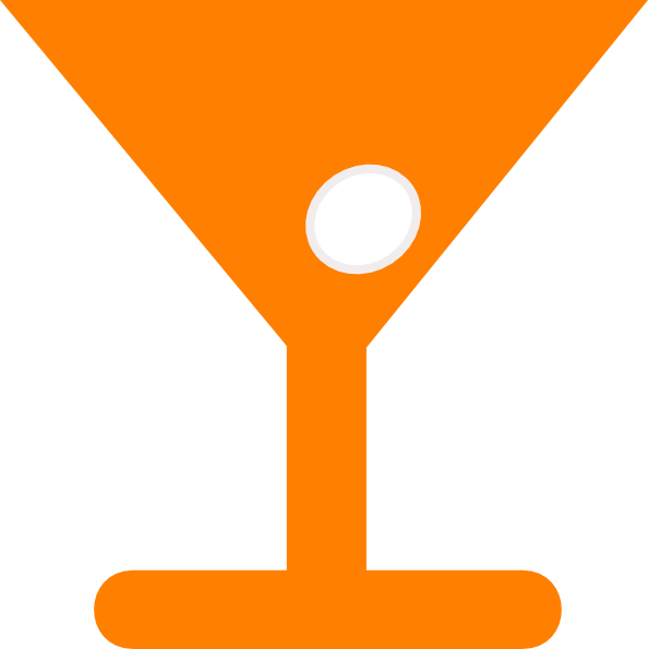 Martini Clip Art - Orange Martini Clipart (594x595)