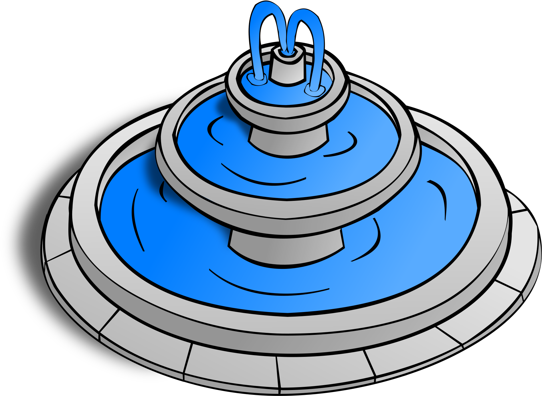Fountain Clipart Big Water - Fountain Clip Art (2400x2400)