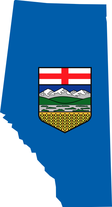 Flag-map Of Alberta - Alberta Coat Of Arms (370x680)