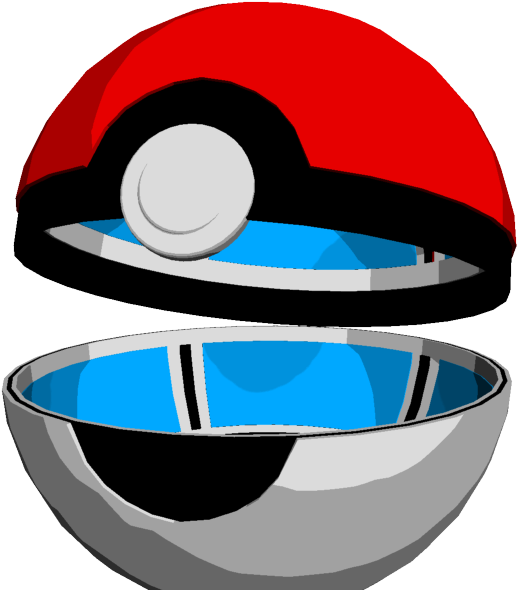 Rendered Open Pokeball By Johtoproject - Pokemon Ball Open Png (800x600)