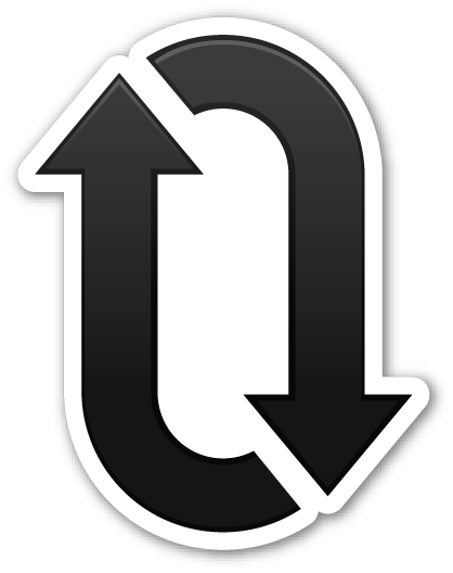 Clockwise Downwards And Upwards Open Circle Arrows - Emojis De Whatsapp Flechas (418x528)