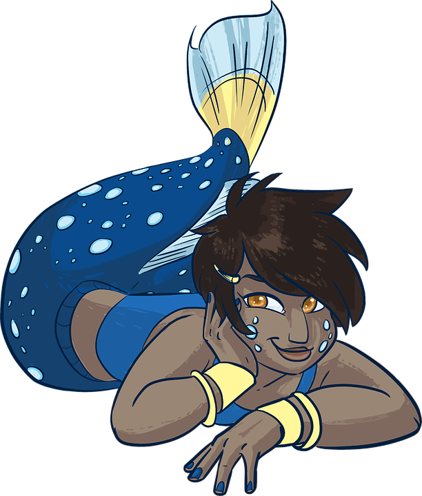 Walleye Outline Cliparts 14, - Cartoon Mermaid (612x720)