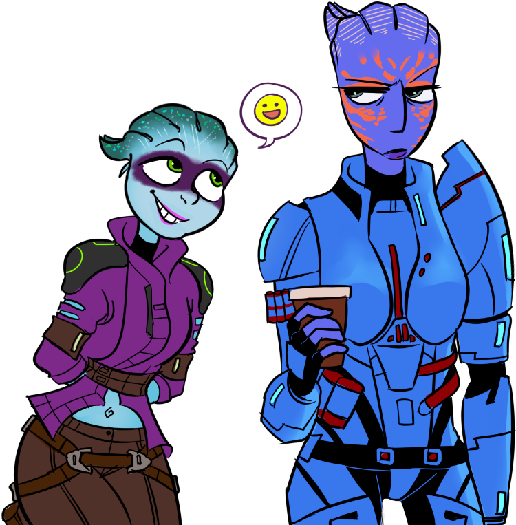 Pebee And Wasea By Hazard-girl - Peebee Mass Effect Fan Art (814x826)