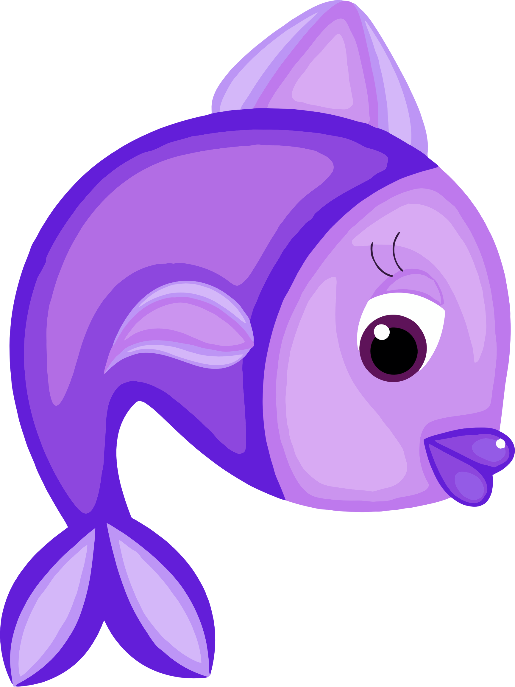 Ocean Fish Clipart Download - Blue Fish Cartoon (1730x2306)