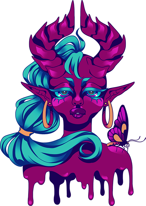 She Spends Her Free Time Playing Video Games, Designing - Illustration (501x709)