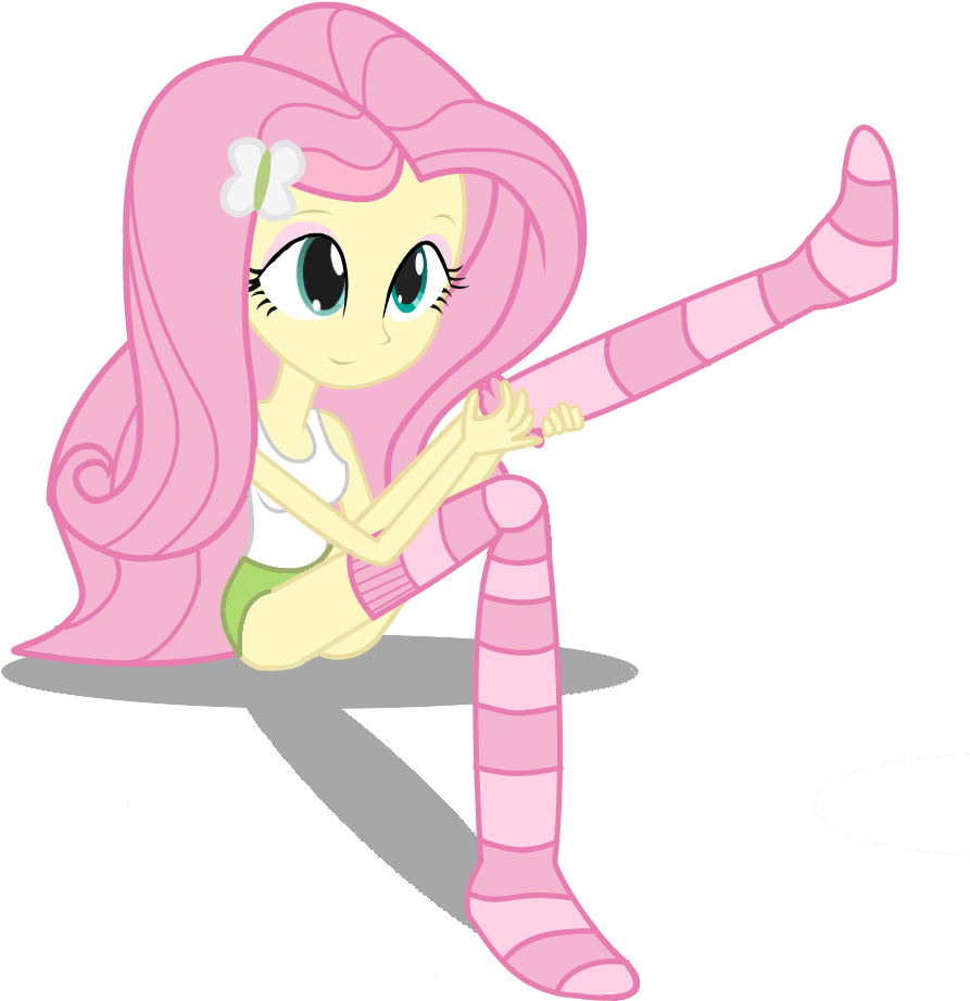 Equestria Girls Fluttershy Putting On Socks - My Little Pony Equestria Girls Fluttershy (1042x991)