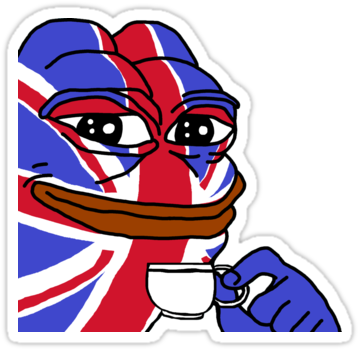 Brexit, British, Tea, Union Jack - Pepe Pepe Pepe Sticker (375x360)